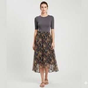 Lined Floral Maxi Skirt XL -XXL